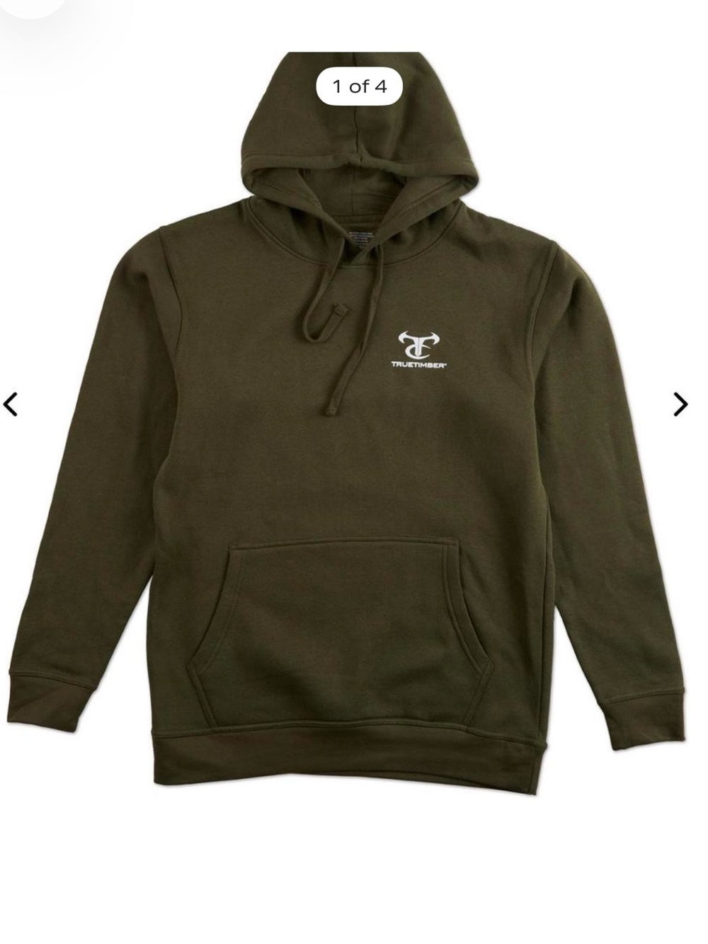NWT TrueTimber Olive Green Logo Hoodie Size L